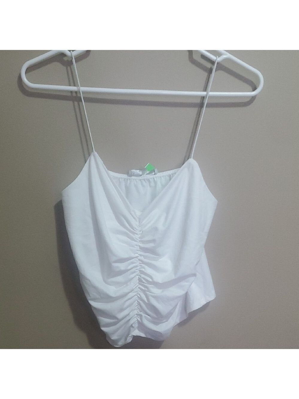 Gaze White Ruched Camisole Top Size Medium